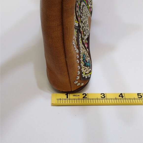 Montana West PU Leather Crossbody Bag Adjustable Stud Rhinestone Embroidered VTG - Picture 15 of 16